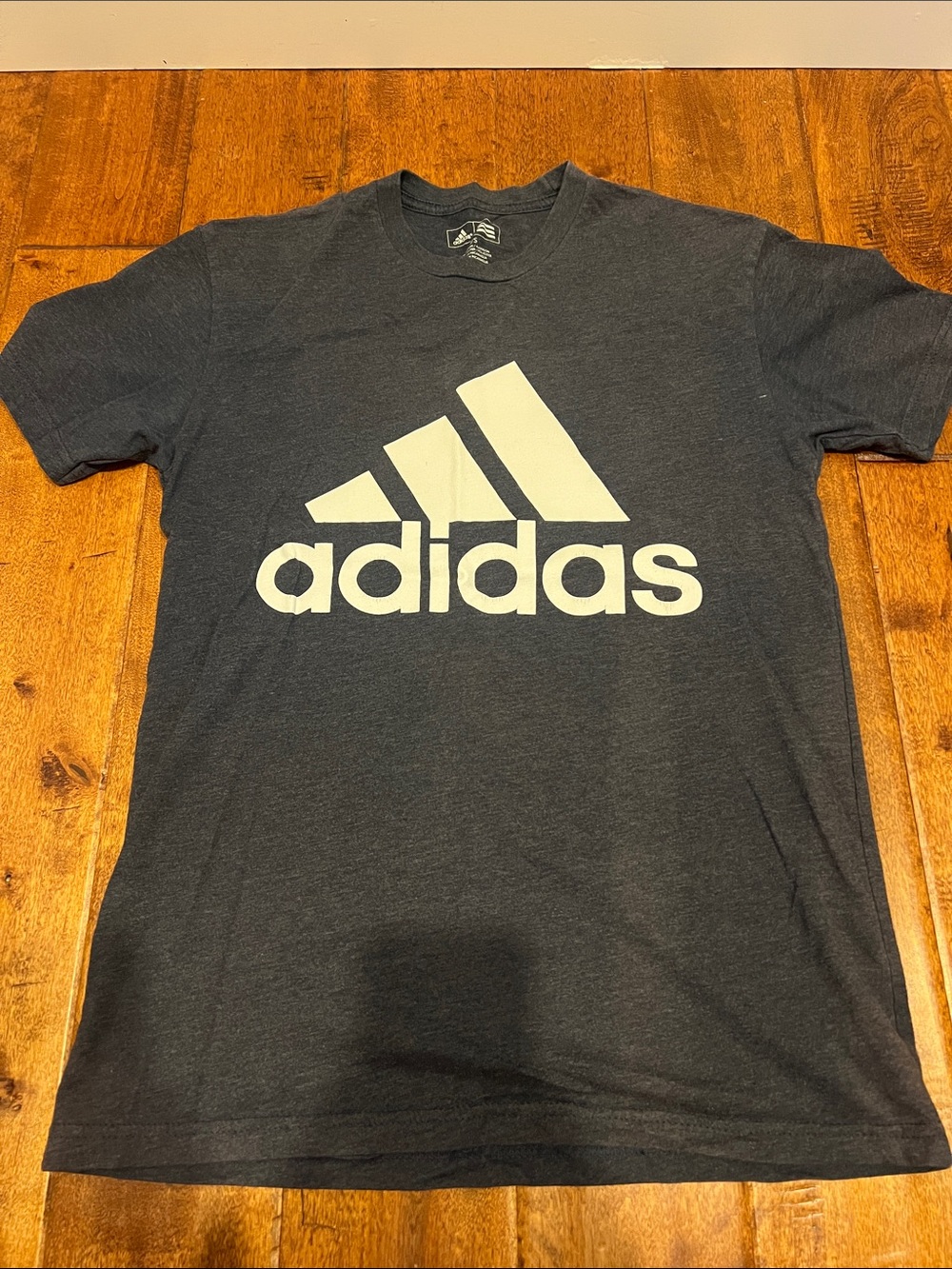 adidas Black Short Sleeve Tee with White Logo